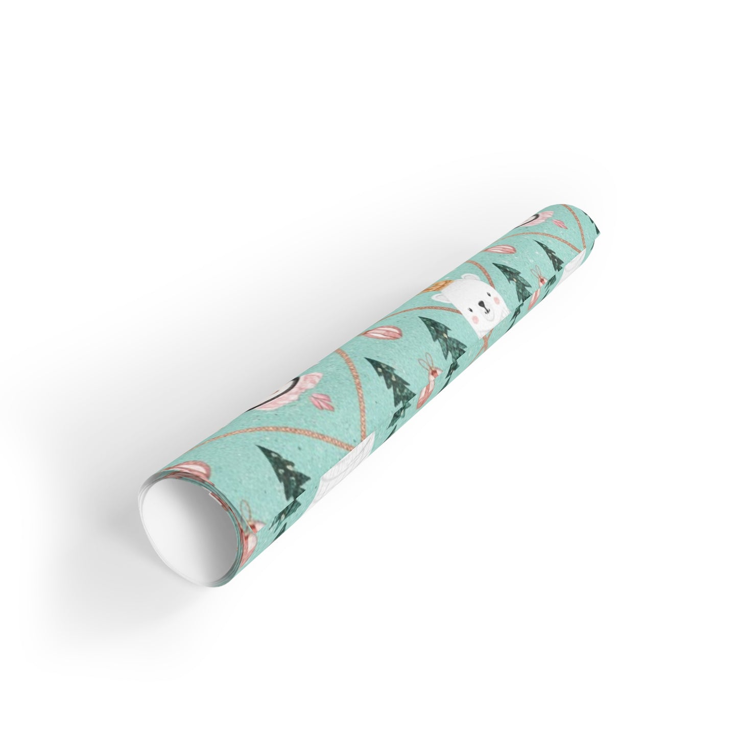 Whimsical Holiday Gift Wrapping Paper Roll – Cute Polar Bears & Penguins Design
