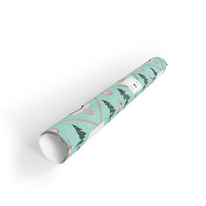 Whimsical Holiday Gift Wrapping Paper Roll – Cute Polar Bears & Penguins Design