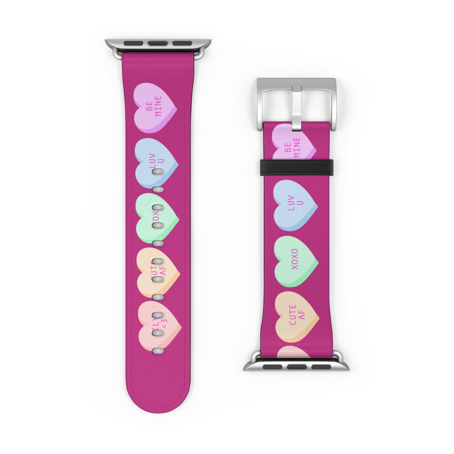 Colorful Valentine’s Day candy Hearts Watch Band - Cute, Adjustable Strap for All Occasions
