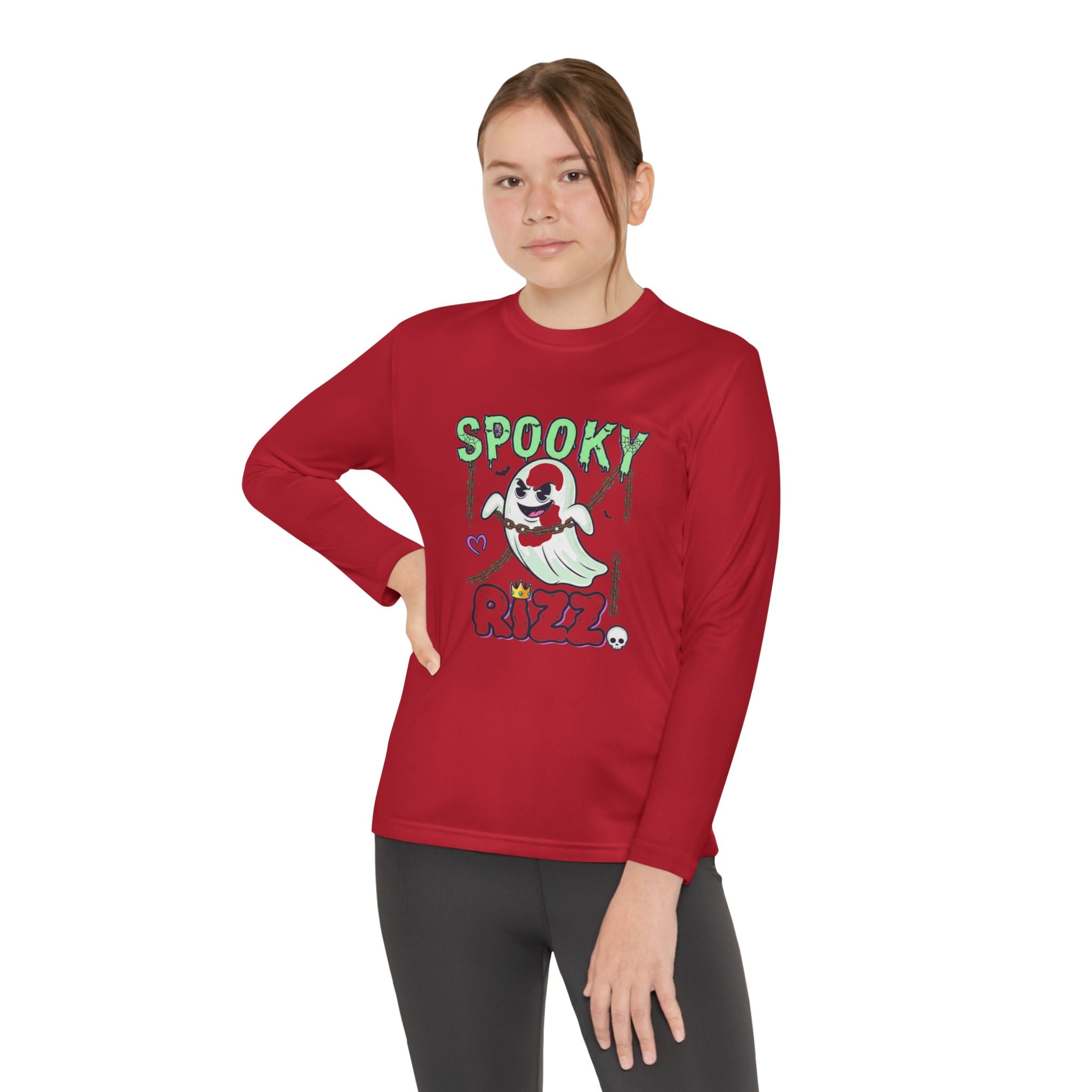 Spooky Long Sleeve Tee, Kids Ghost Shirt, Halloween Shirt, Youth Halloween Apparel, Spooky Vibes Tee, Ghostly Fun Wear