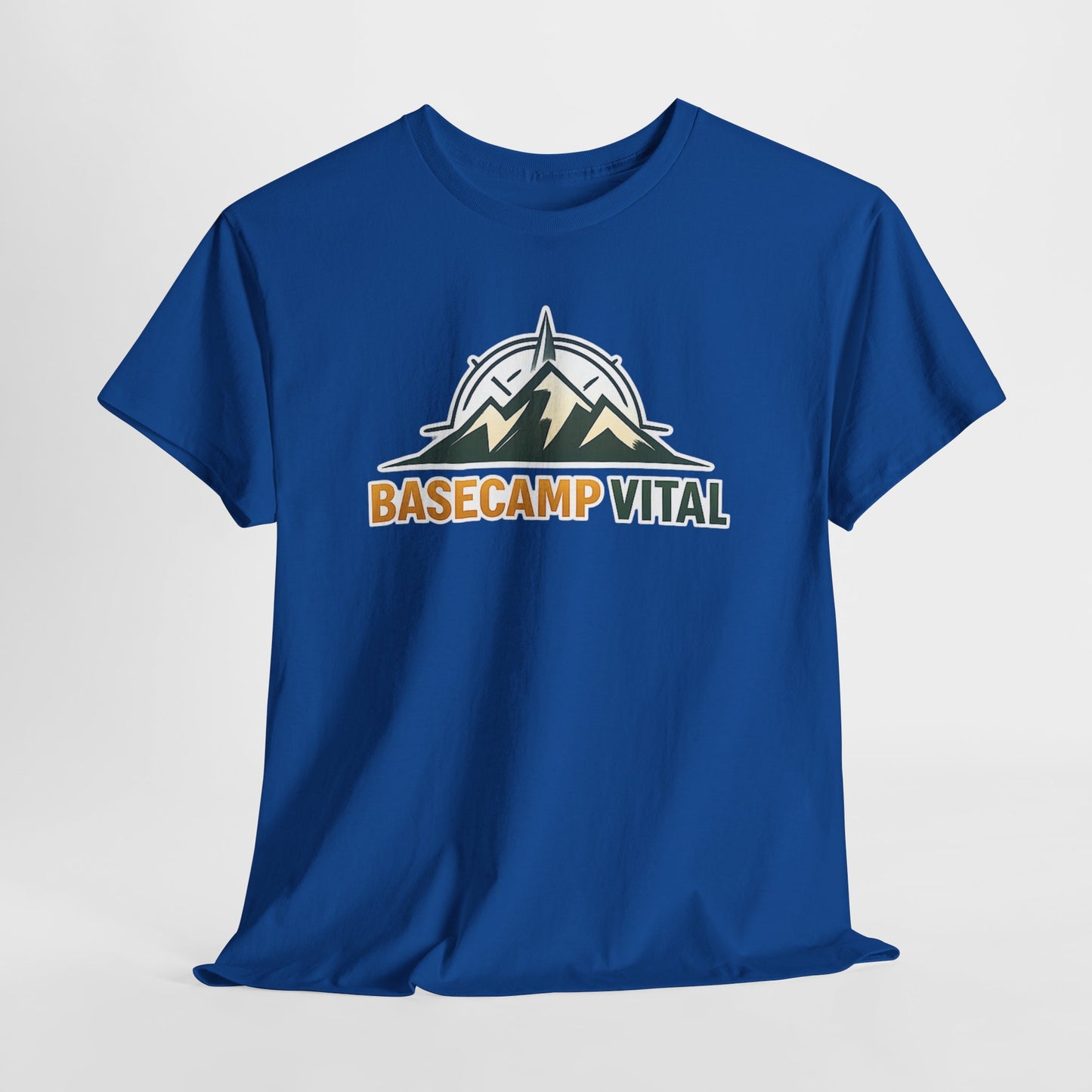 Base Camp Vital Mountain Compass Crewneck T-Shirt | Outdoor Hiking Graphic Tee | Midweight Cotton Trail Shirt (free shipping)