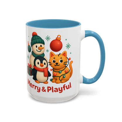 Christmas Animal Mug — "Merry & Playful" Accent Coffee Cup