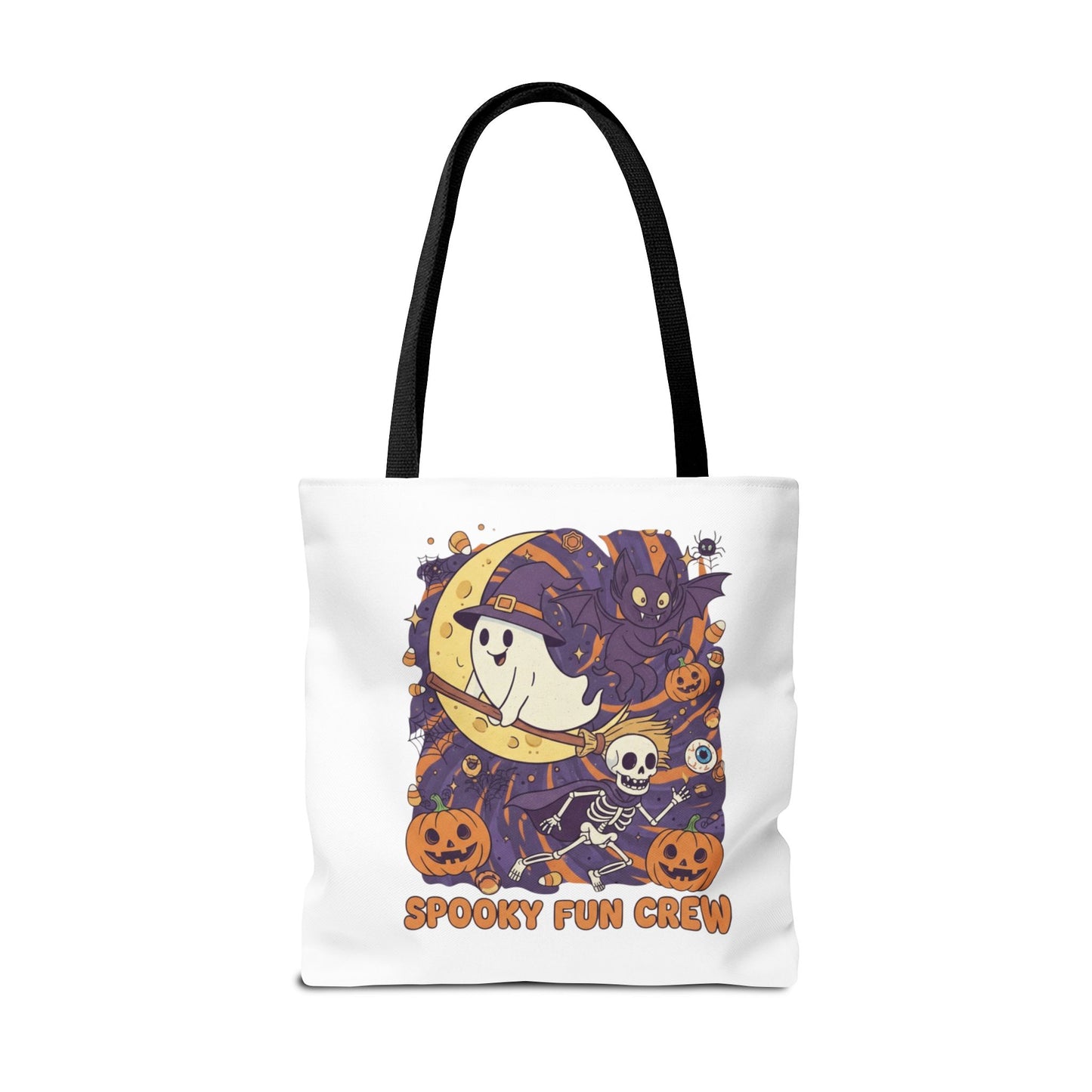 Spooky Fun Crew Halloween Tote Bag, Trick or Treat Bag, Haunted House Accessory, Fall Gift, Party Favor