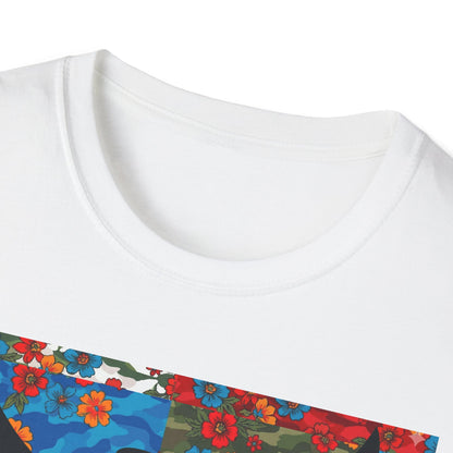 Route 66 Made in USA T-Shirt — Vintage Eagle Floral Roadtrip Tee- camo flower combo T-shirt