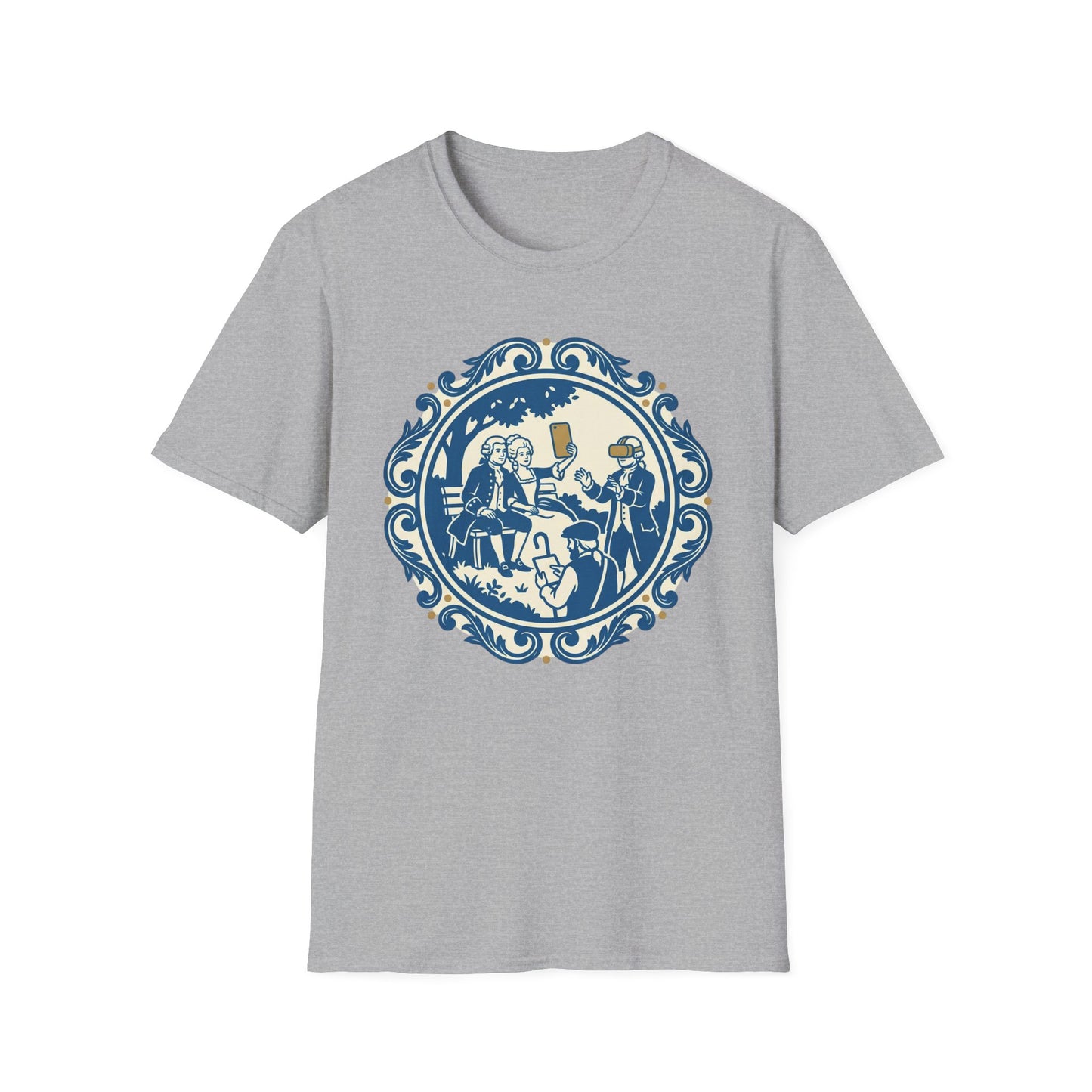 Vintage Blue Rococo Smartphone Toile -  T-Shirt