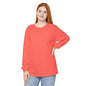 Women’s bright salmon color Garment-Dyed Long Sleeve T-Shirt - Soft Coral Casual Wear