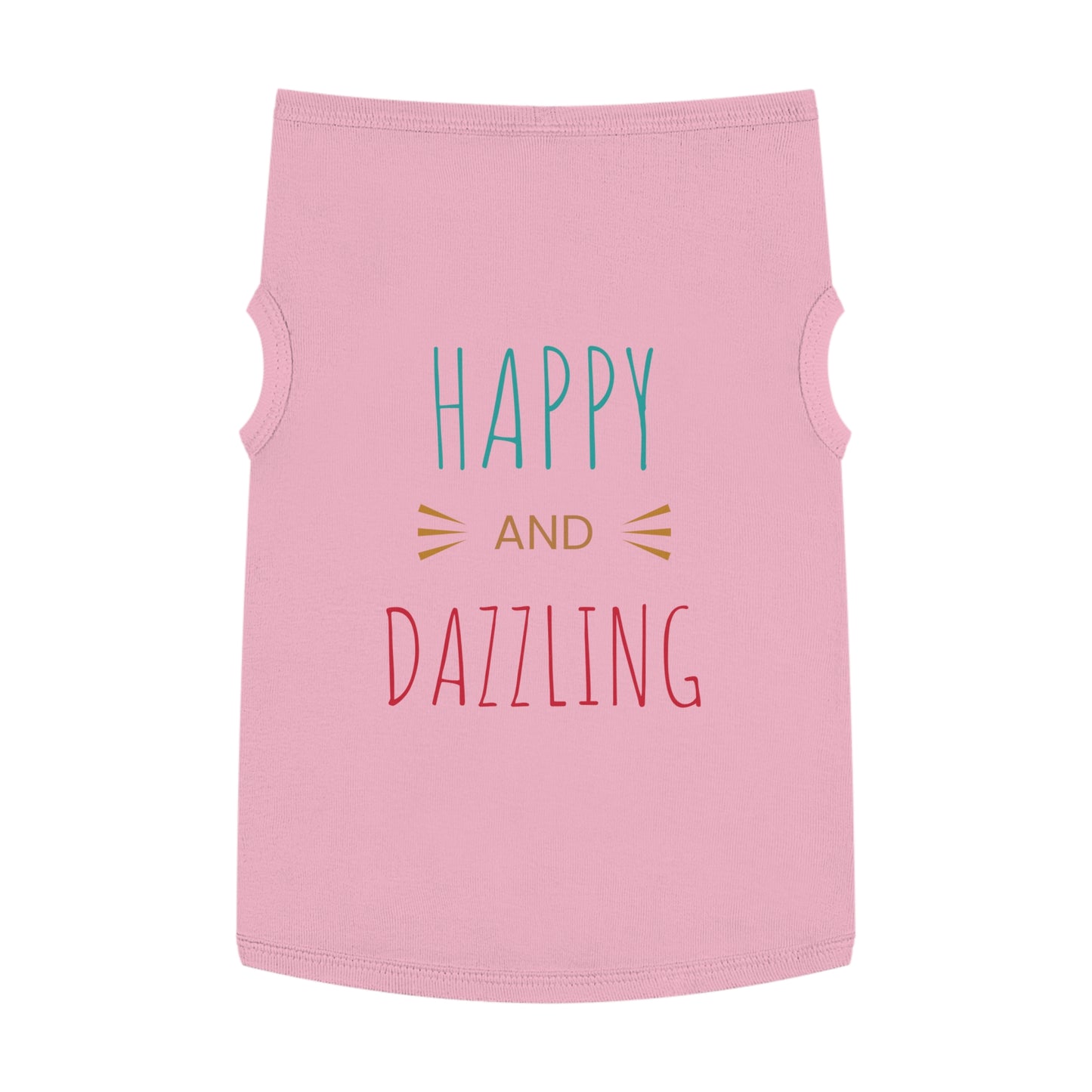 Happy and Dazzling Pet Tank Top — Colorful Graphic Dog Shirt for Everyday Wear