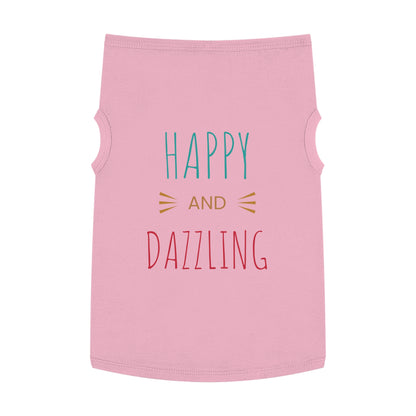 Happy and Dazzling Pet Tank Top — Colorful Graphic Dog Shirt for Everyday Wear