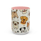 Cute Dog Pattern Accent Coffee Mug – Cute Cartoon Puppies 11/15oz