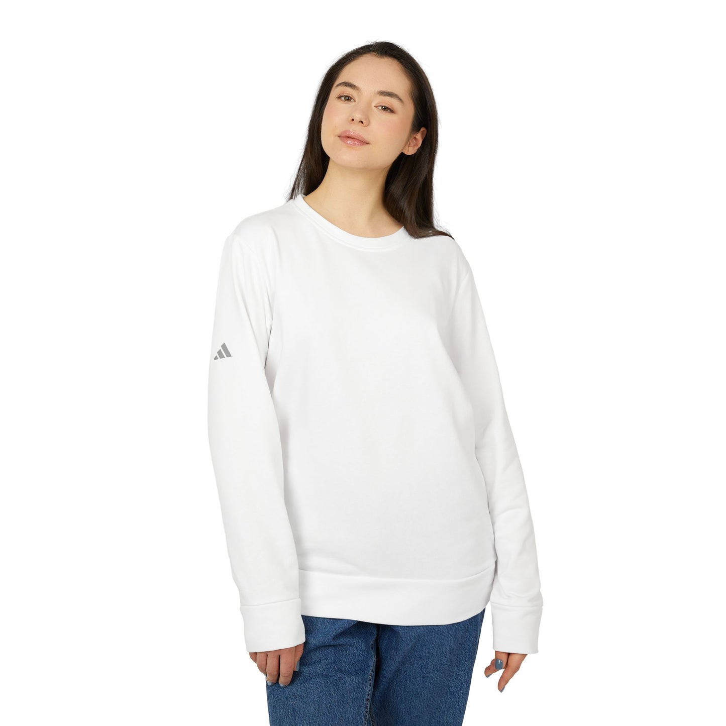 Women’s Adidas Crewneck Sweatshirt — Minimal Neutral Fleece Pullover