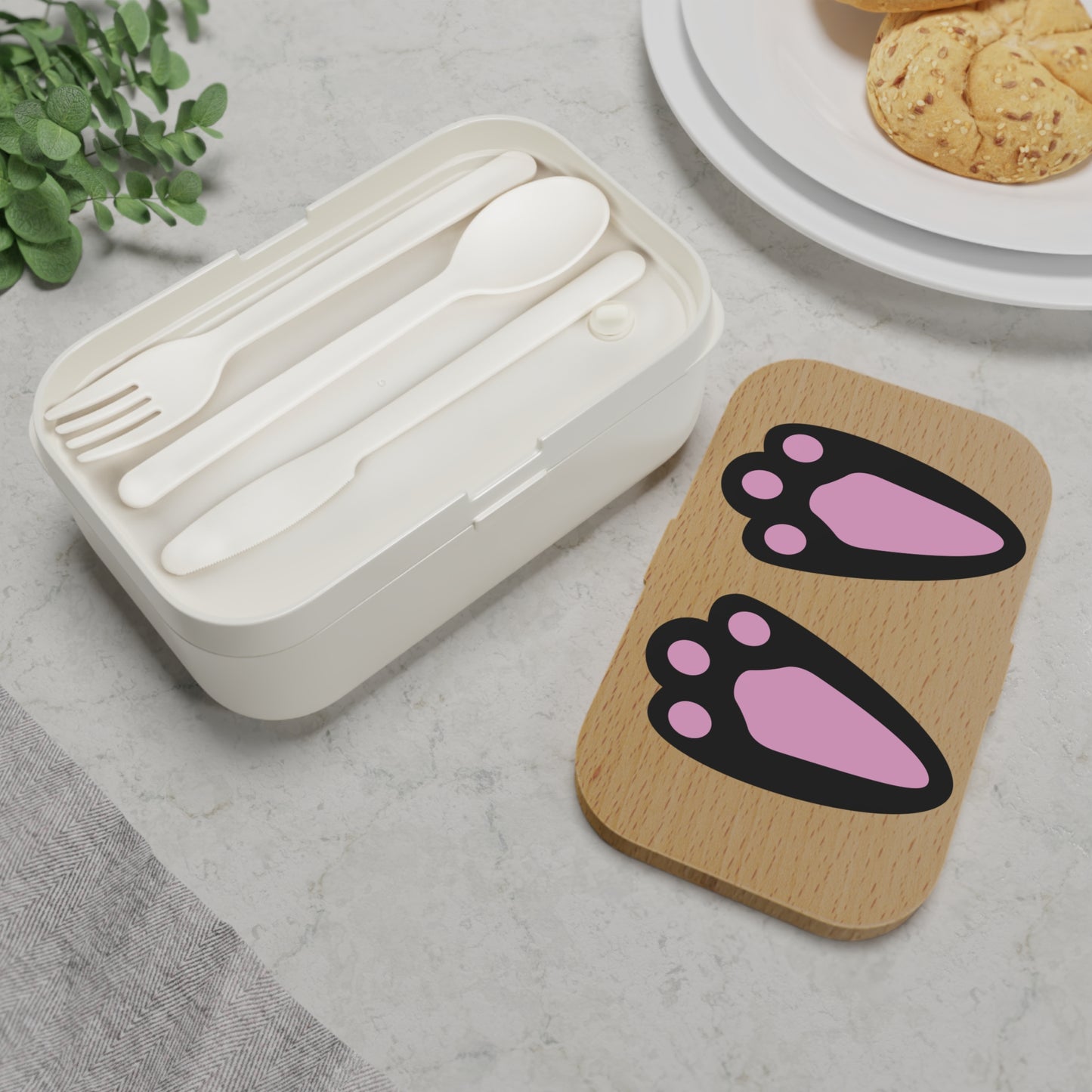 Cute Cat Paw Print Bento Lunch Box