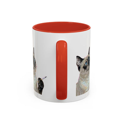 Happy and Dazzling Smoking Cat Accent Coffee Mug — 11/15oz (free shipping)