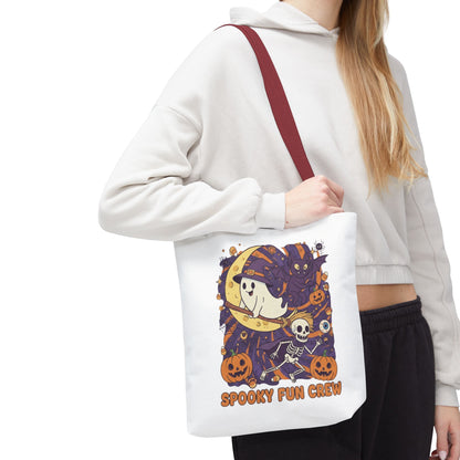 Spooky Fun Crew Halloween Tote Bag, Trick or Treat Bag, Haunted House Accessory, Fall Gift, Party Favor