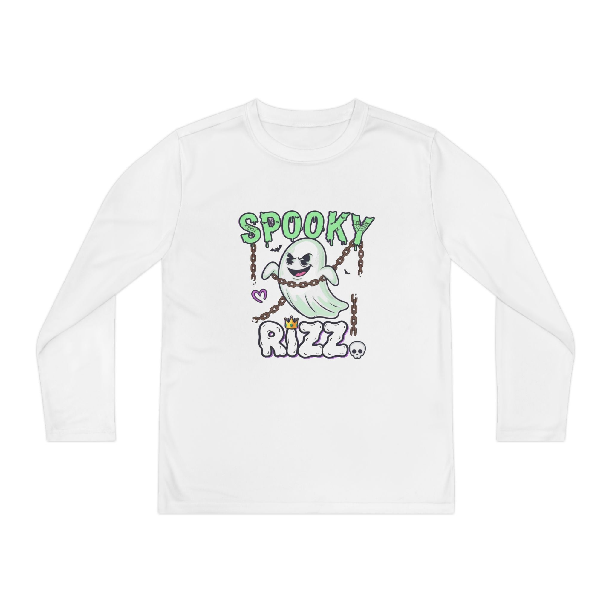 Spooky Long Sleeve Tee, Kids Ghost Shirt, Halloween Shirt, Youth Halloween Apparel, Spooky Vibes Tee, Ghostly Fun Wear