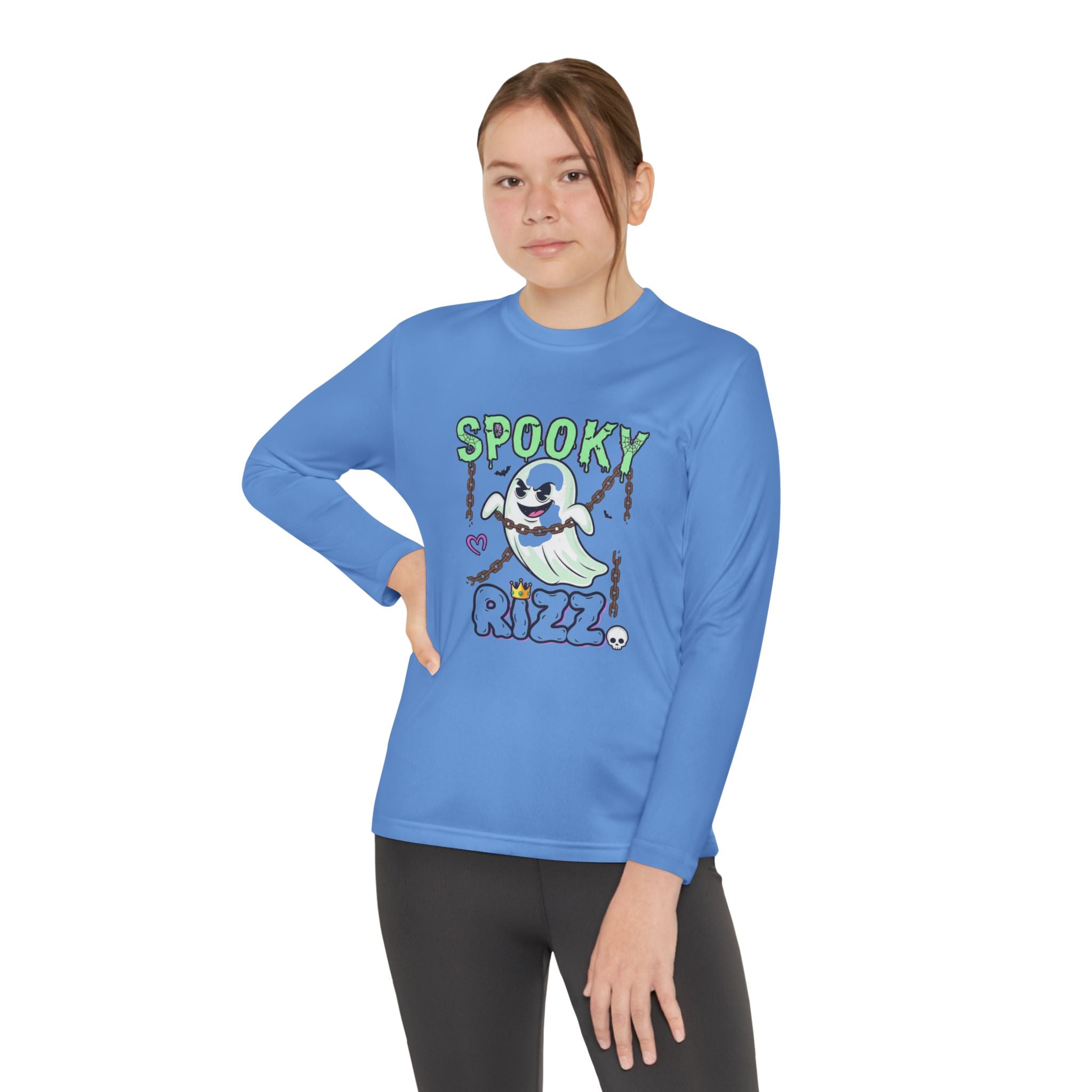Spooky Long Sleeve Tee, Kids Ghost Shirt, Halloween Shirt, Youth Halloween Apparel, Spooky Vibes Tee, Ghostly Fun Wear