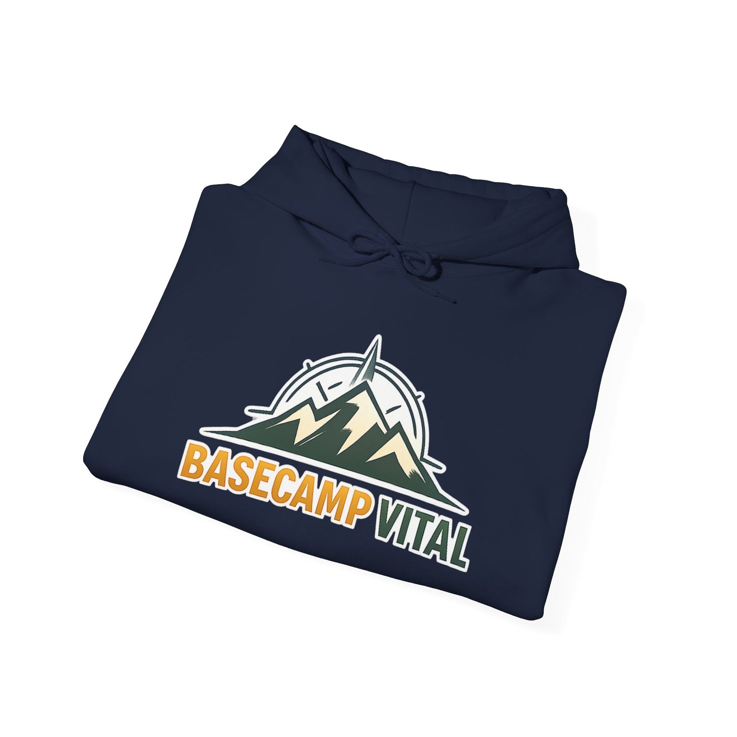 Base Camp Vital Outdoor Fleece Hoodie | Mountain Compass Graphic Pullover | 50/50 Midweight Trail Hoodie  Vital Hoodie  (free shipping)