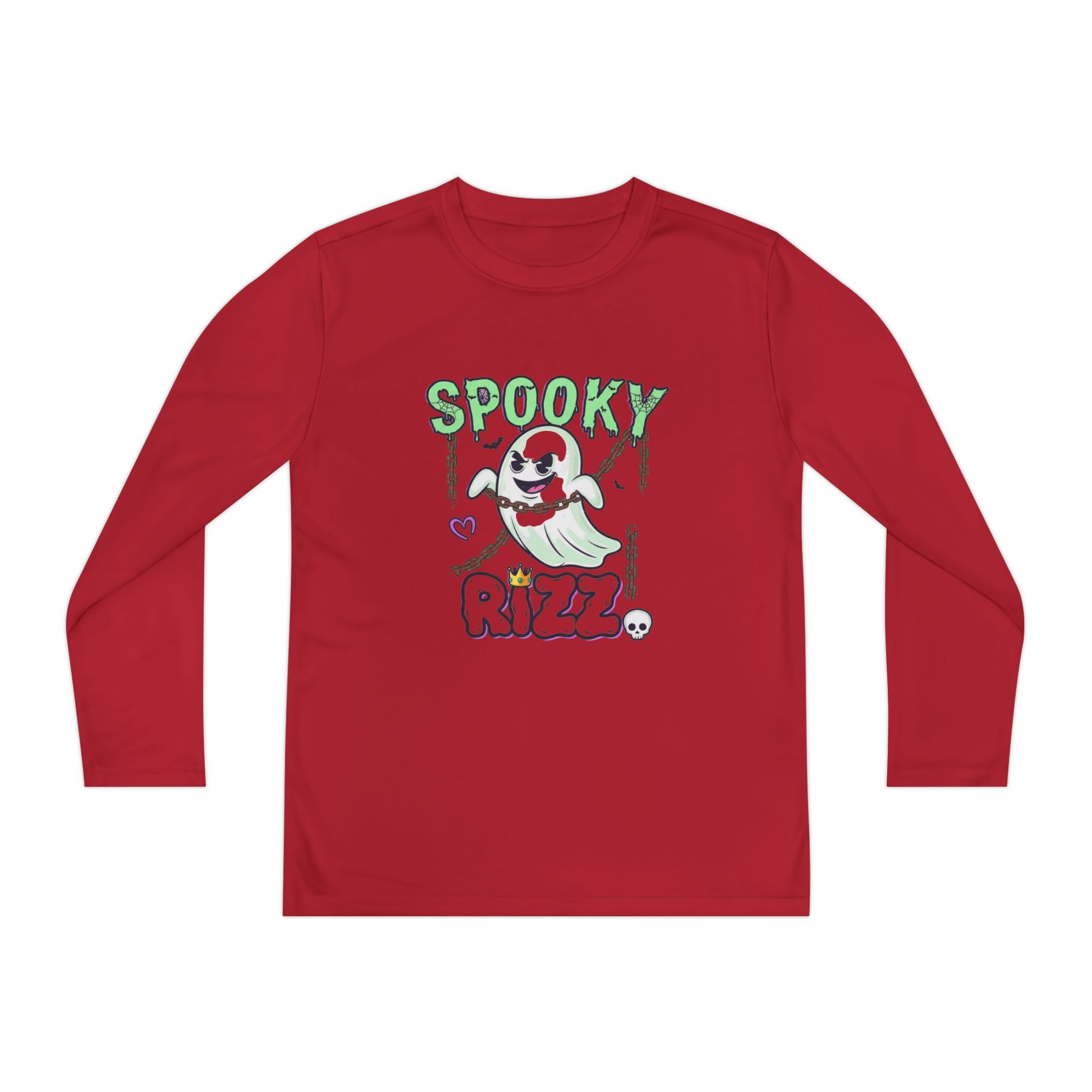 Spooky Long Sleeve Tee, Kids Ghost Shirt, Halloween Shirt, Youth Halloween Apparel, Spooky Vibes Tee, Ghostly Fun Wear