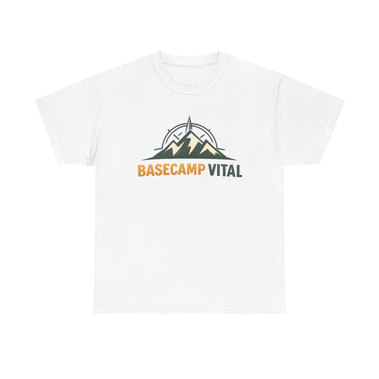 Base Camp Vital Mountain Compass Crewneck T-Shirt | Outdoor Hiking Graphic Tee | Midweight Cotton Trail Shirt (free shipping)