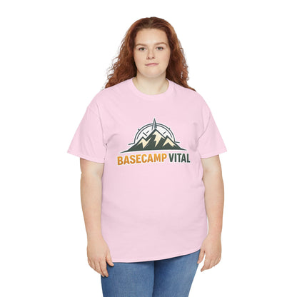 Base Camp Vital Mountain Compass Crewneck T-Shirt | Outdoor Hiking Graphic Tee | Midweight Cotton Trail Shirt (free shipping)