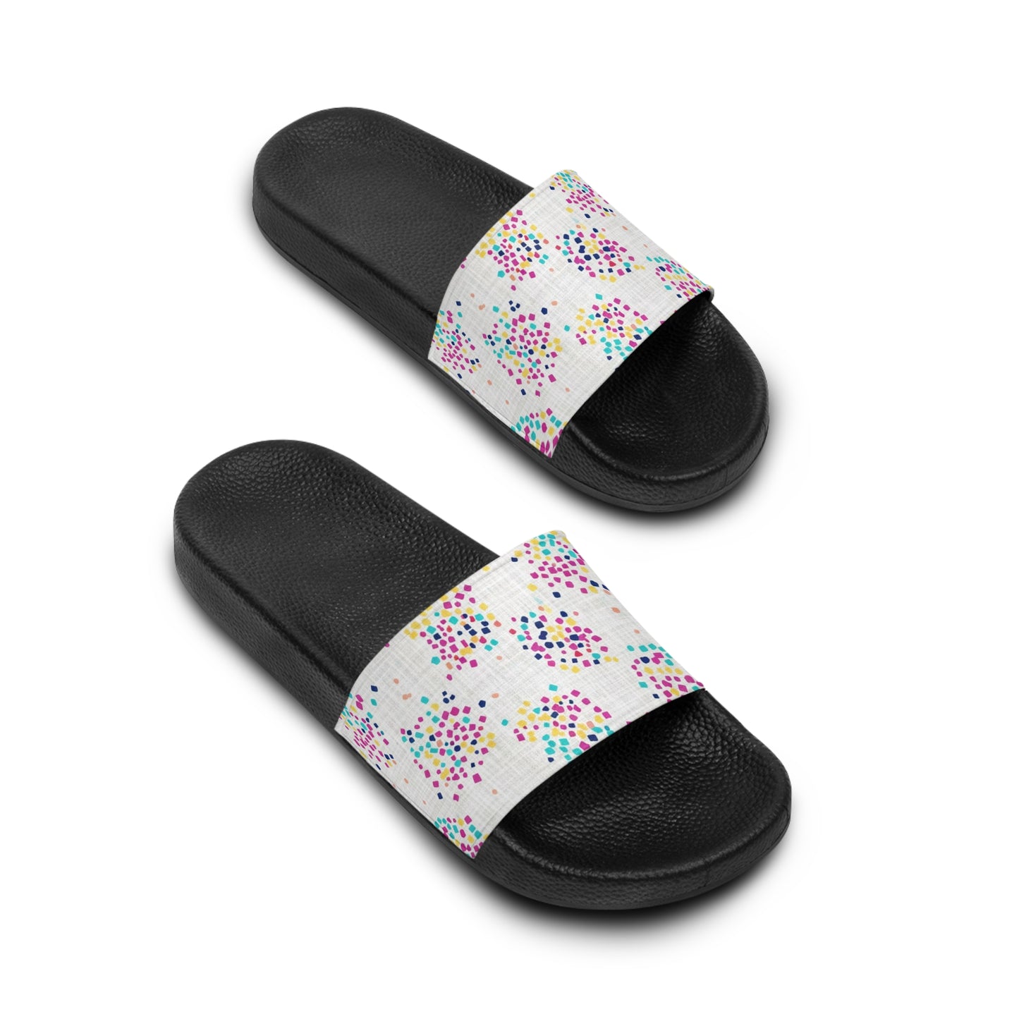 Women's Slide Sandals Geometric Dot Cluster / Abstract Confetti