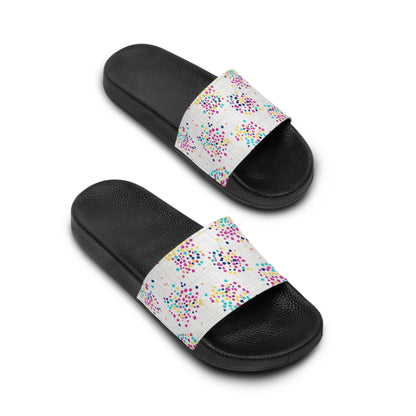 Women's Slide Sandals Geometric Dot Cluster / Abstract Confetti