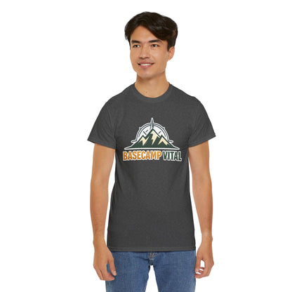 Base Camp Vital Mountain Compass Crewneck T-Shirt | Outdoor Hiking Graphic Tee | Midweight Cotton Trail Shirt (free shipping)