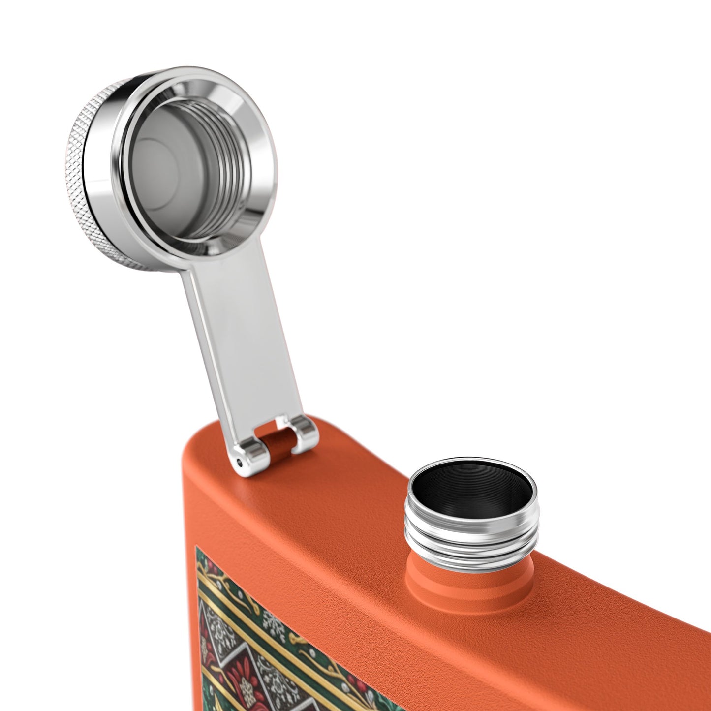 Holiday Poinsettia Flask — 6oz Stainless Steel Christmas Hip Flask (free shipping)