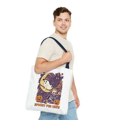 Spooky Fun Crew Halloween Tote Bag, Trick or Treat Bag, Haunted House Accessory, Fall Gift, Party Favor