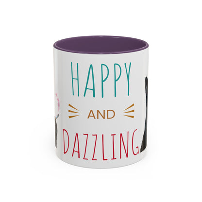 Happy and Dazzling smoking cat Cat Accent Coffee Mug — Cute Black Cat Coffee Cup (11/15oz) (free shipping)