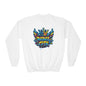 Youth Crewneck spray paint style- Sweatshirt - Colorful Rebel City Graffiti Crown Design