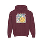 Girls Youth Hoodie – Retro 'JOY' Smiley Graphic Kids Sweatshirt