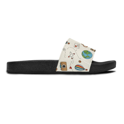 Women's Slide Sandals Travel Doodles / Wanderlust Whimsy