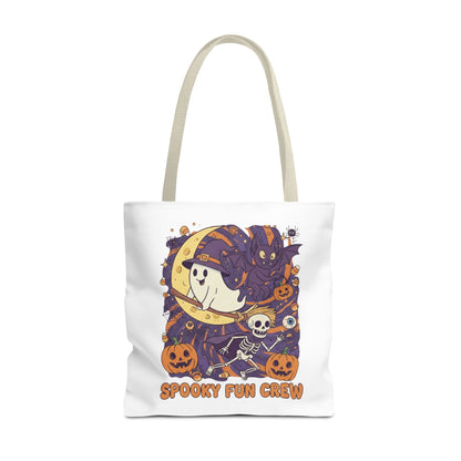 Spooky Fun Crew Halloween Tote Bag, Trick or Treat Bag, Haunted House Accessory, Fall Gift, Party Favor