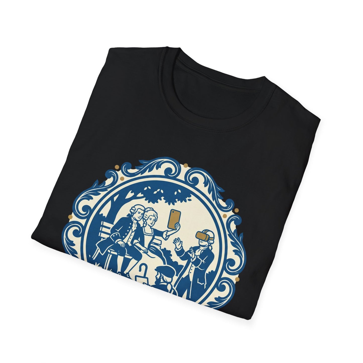 Vintage Blue Rococo Smartphone Toile -  T-Shirt