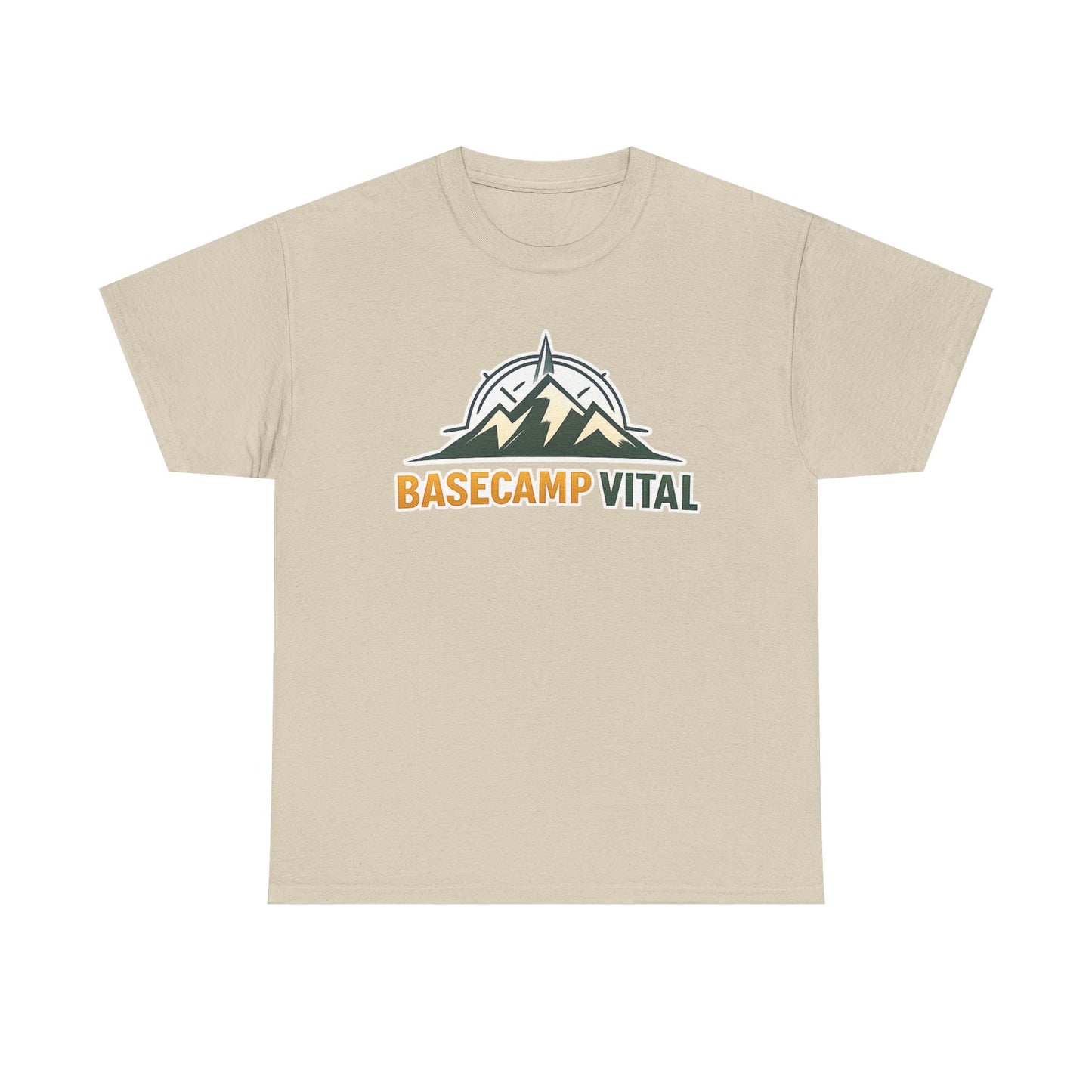 Base Camp Vital Mountain Compass Crewneck T-Shirt | Outdoor Hiking Graphic Tee | Midweight Cotton Trail Shirt (free shipping)