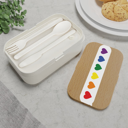 Rainbow Hearts Bento Lunch Box - Eco-Friendly Meal Prep Container