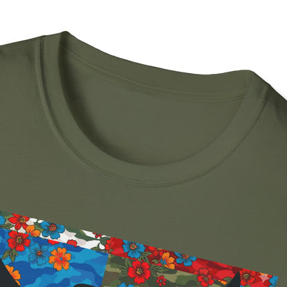 Route 66 Made in USA T-Shirt — Vintage Eagle Floral Roadtrip Tee- camo flower combo T-shirt