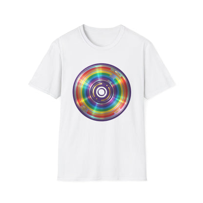 Retro Rainbow CD- Vinyl Record T-Shirt