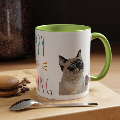 Happy and Dazzling Smoking Cat Accent Coffee Mug — 11/15oz (free shipping)