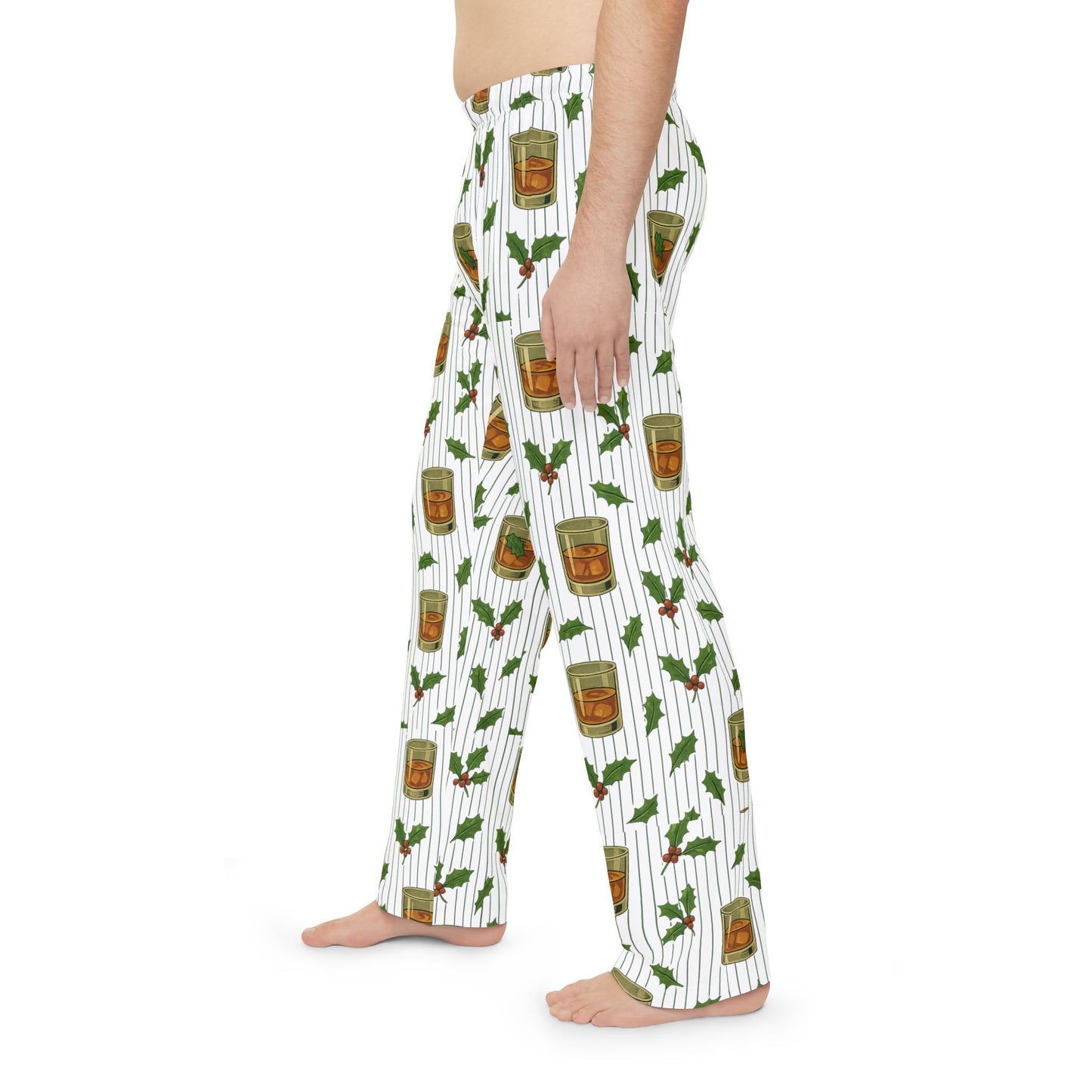 Whiskey Christmas collection- Pajama Pants — Mint Julep & Herbs All-Over Print Lounge Pajamas