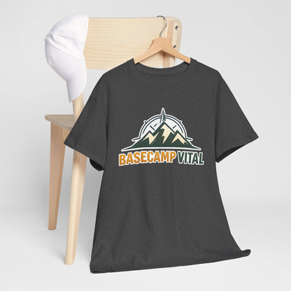 Base Camp Vital Mountain Compass Crewneck T-Shirt | Outdoor Hiking Graphic Tee | Midweight Cotton Trail Shirt (free shipping)