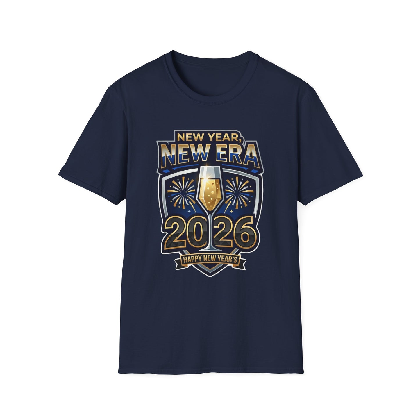 New Year 2026 T-Shirt – "New Year, New Era" Champagne & Fireworks Celebration Tee