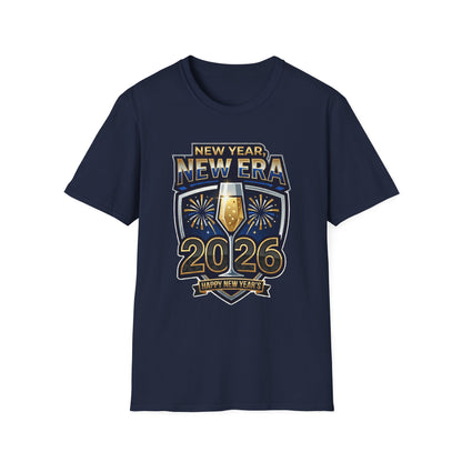 New Year 2026 T-Shirt – "New Year, New Era" Champagne & Fireworks Celebration Tee