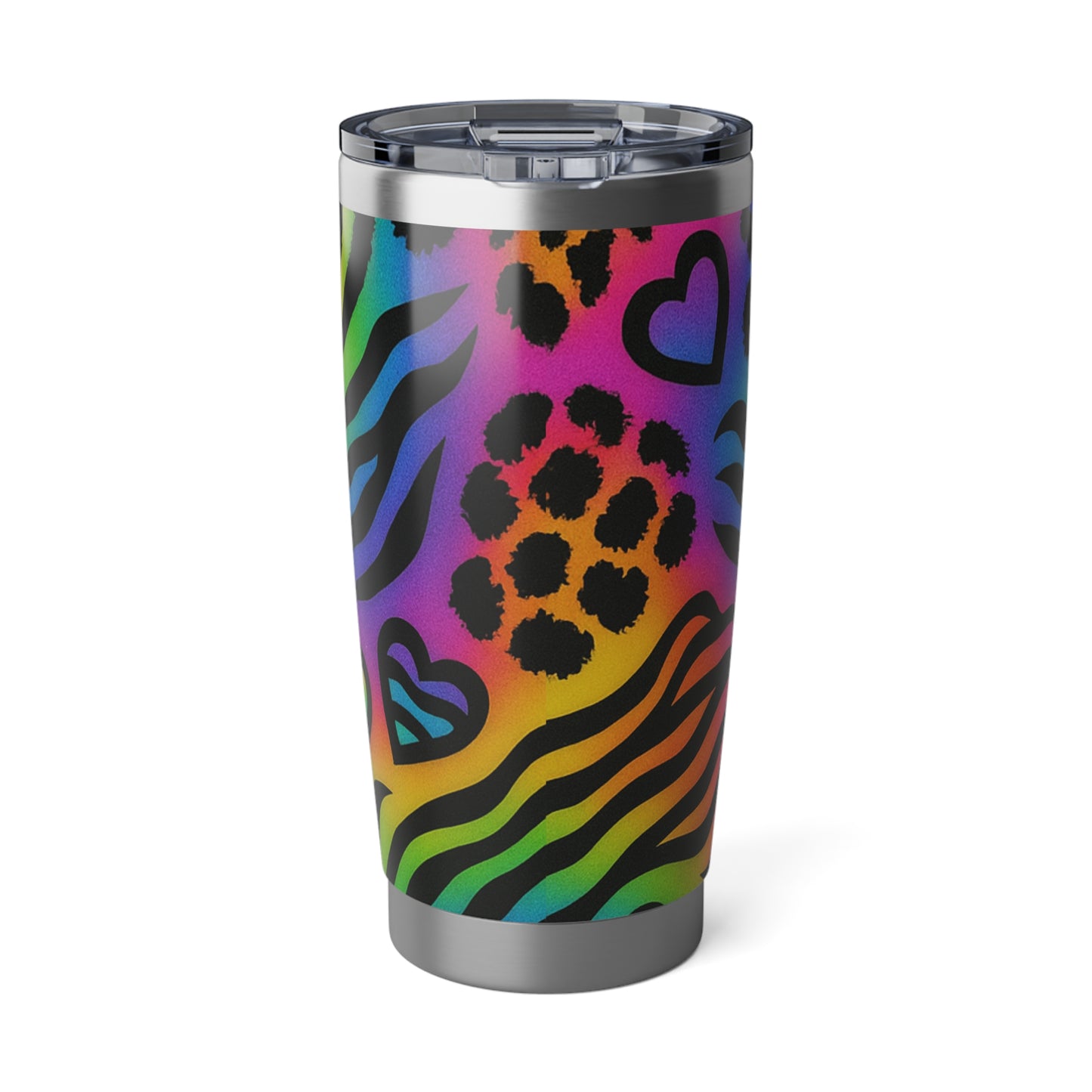 Rainbow Animal Print 20oz Tumbler - Neon Leopard & Zebra Travel Mug