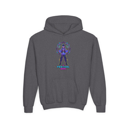 Youth Hoodie — Neon k-Pops Gamer Girl Graphic “Pixel Pal” Streetwear