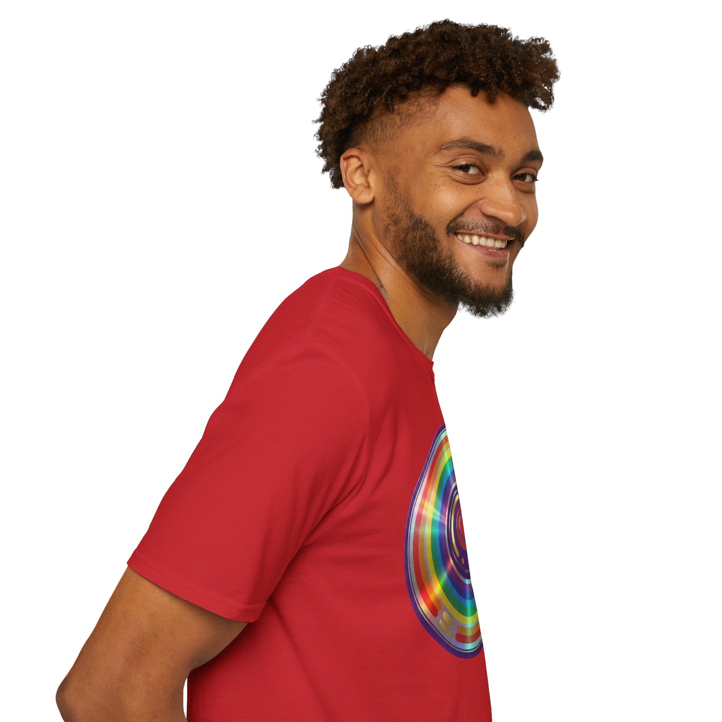 Retro Rainbow CD- Vinyl Record T-Shirt