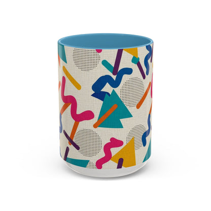 Retro Memphis Pattern Coffee Mug — 11/15oz Accent Ceramic Mug