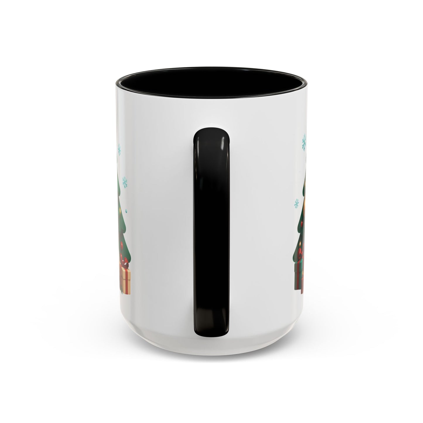 Christmas Tree & Snowman Accent Coffee Mug — Festive Holiday 11/15oz Ceramic
