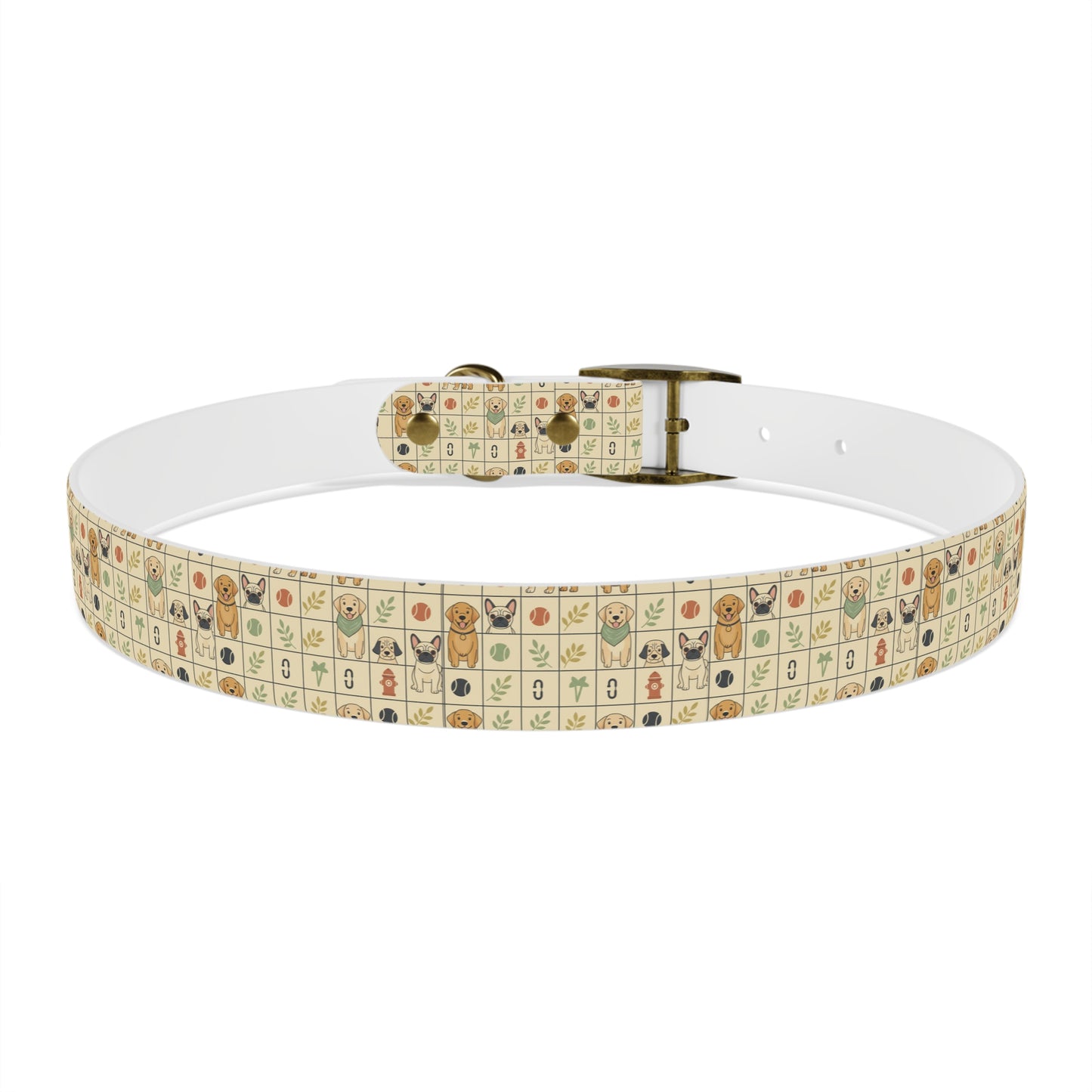 Vintage Puppy Pattern Dog Collar – Cute Retro Dogs & Bones Design