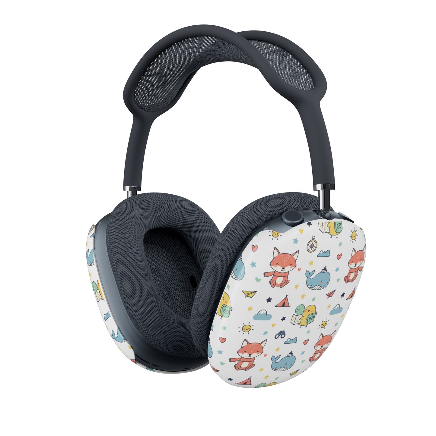 Animal themed kids Headphones — Cute Woodland Animals Pattern (Fox, Whale, Turtle) (free shipping)